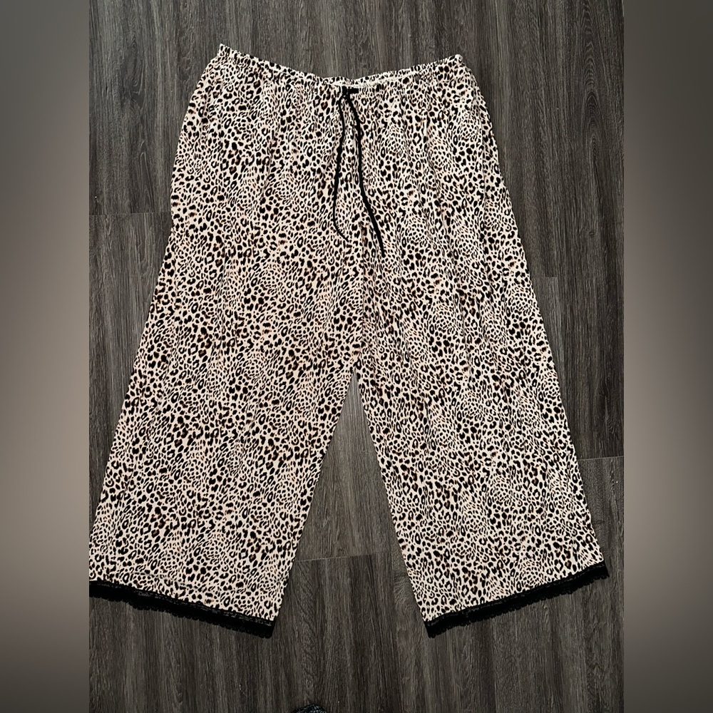Victoria's Secret Beige and Black Leopard Print Pajama bottoms